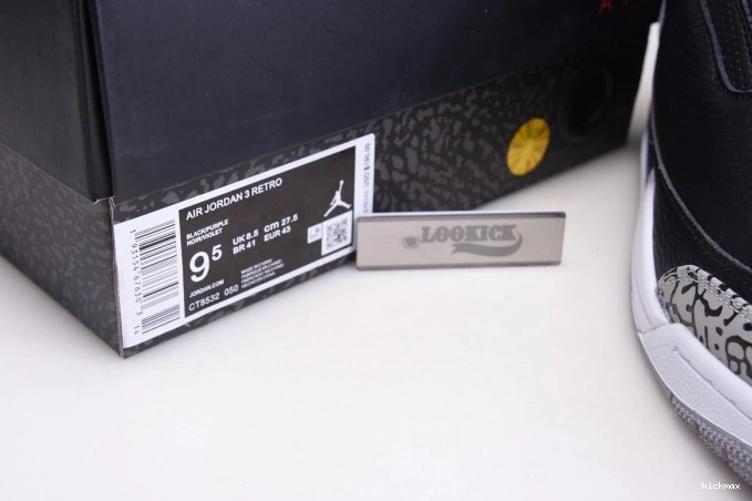 Rep Court Black CT8532-050 Air Jordan Purple Retro 3 0711